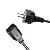 CAVO IEC PLUG (R25) + SPINA SCHUKO NERO 3X1 16A  140 CM 