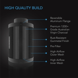 AC INFINITY - DUCT CARBON FILTER - 4-INCH