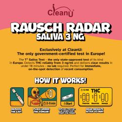 CLEANU - RAUSCH RADAR - T3 THC SALIVA SELF BEST 3.0 NG7ML EUROPA APPROVED