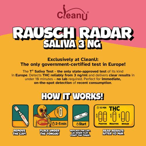 CLEANU - RAUSCH RADAR - T3 THC SALIVA SELF BEST 3.0 NG7ML EUROPA APPROVED