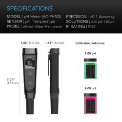 AC INFINITY - PH METER KIT - PH PEN TESTER FOR WATER
