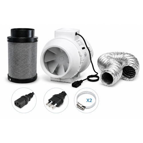 KIT ASPIRAZIONE + FILTRO CARBONI ATTIVI Ø 100 MM - 145/187 MC/H