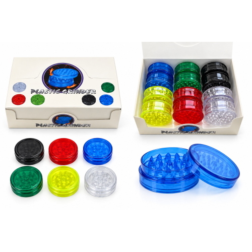 GRINDER PLASTICA 60MM COLORI MISTI (SCATOLA DA 12 PEZZI)
