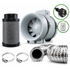 KIT ASPIRAZIONE + FILTRO CARBONI ATTIVI Ø 100 MM - 145/187 MC/H
