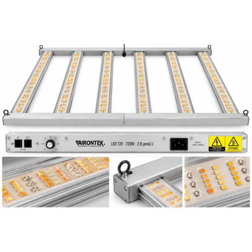 AIRONTEK - LED 720 - 720W -  2.8 µmol/J  (6 BARS)