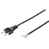 CAVO CON SPINA ITALIANA BIPOLARE 2X0.75 NERO 10A - 5MT - PER CFL E ASPIRATORI 