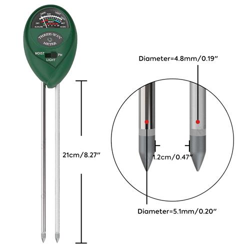 Misuratore Umidità/PH/Luce/Terreno Termometro 4 in 1