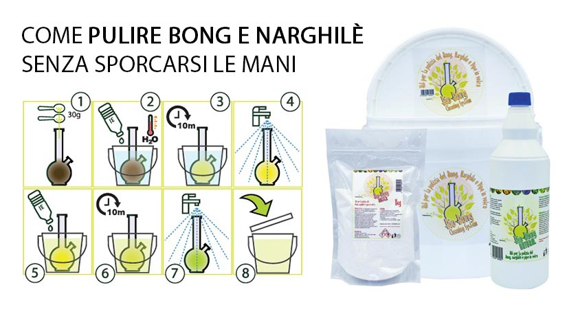 Pulire bong e narghilè senza sporcarsi le mani